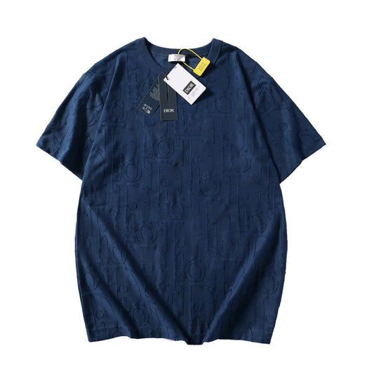 Embossed Jacquard Crew Neck T-Shirt