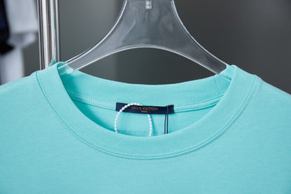 2025 New Denim Patch Rhinestone Letter T-shirt
