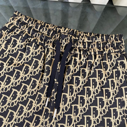 2025 New Brown Jacquard All-Over Print T-shirt