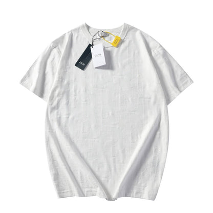 Embossed Jacquard Crew Neck T-Shirt
