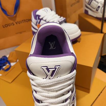 Trendy Purple Leather Sneakers