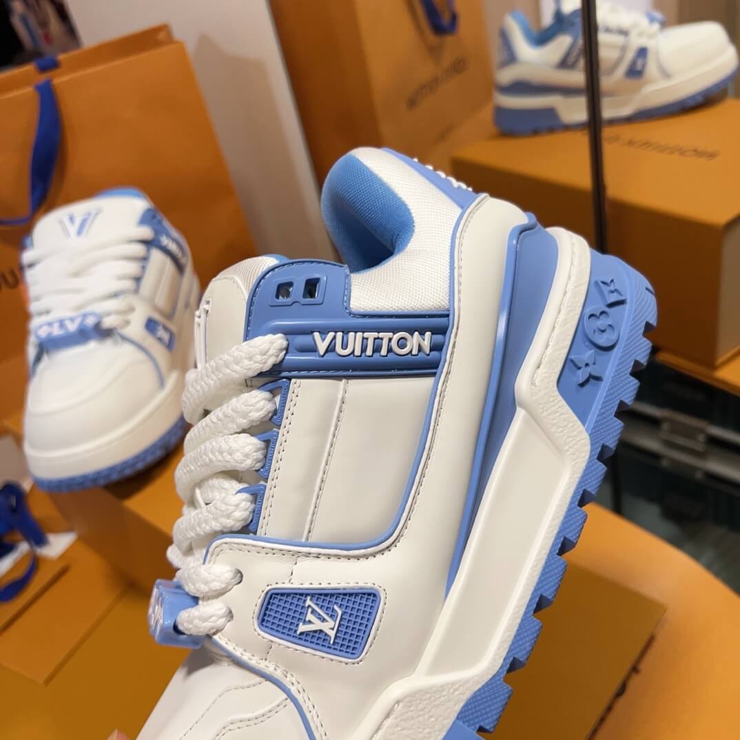 Trendy Blue and White Sneakers