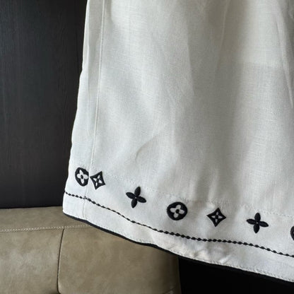 3D Letter Embroidery White T-Shirt & Shorts Set