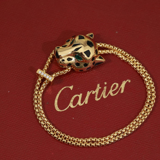 Classic Vintage Panther Head Double-Layer Bracelet