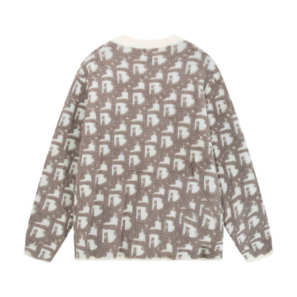 3D Jacquard Zippe Sweater