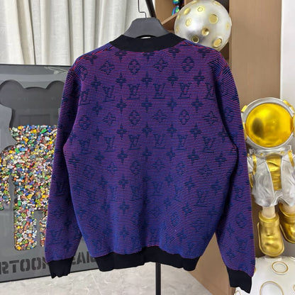 Halo Gradient Jacquard Knit Cardigan Jacket