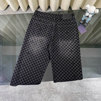 Checkerboard Denim Jeans