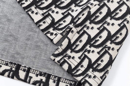 All-Over Jacquard Letter Polo Shirt