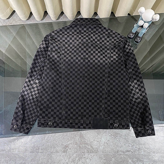Checkerboard Denim Jacket