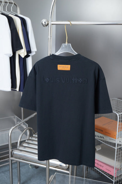 2025 New Hollow Embroidery + Mesh Embroidery T-shirt