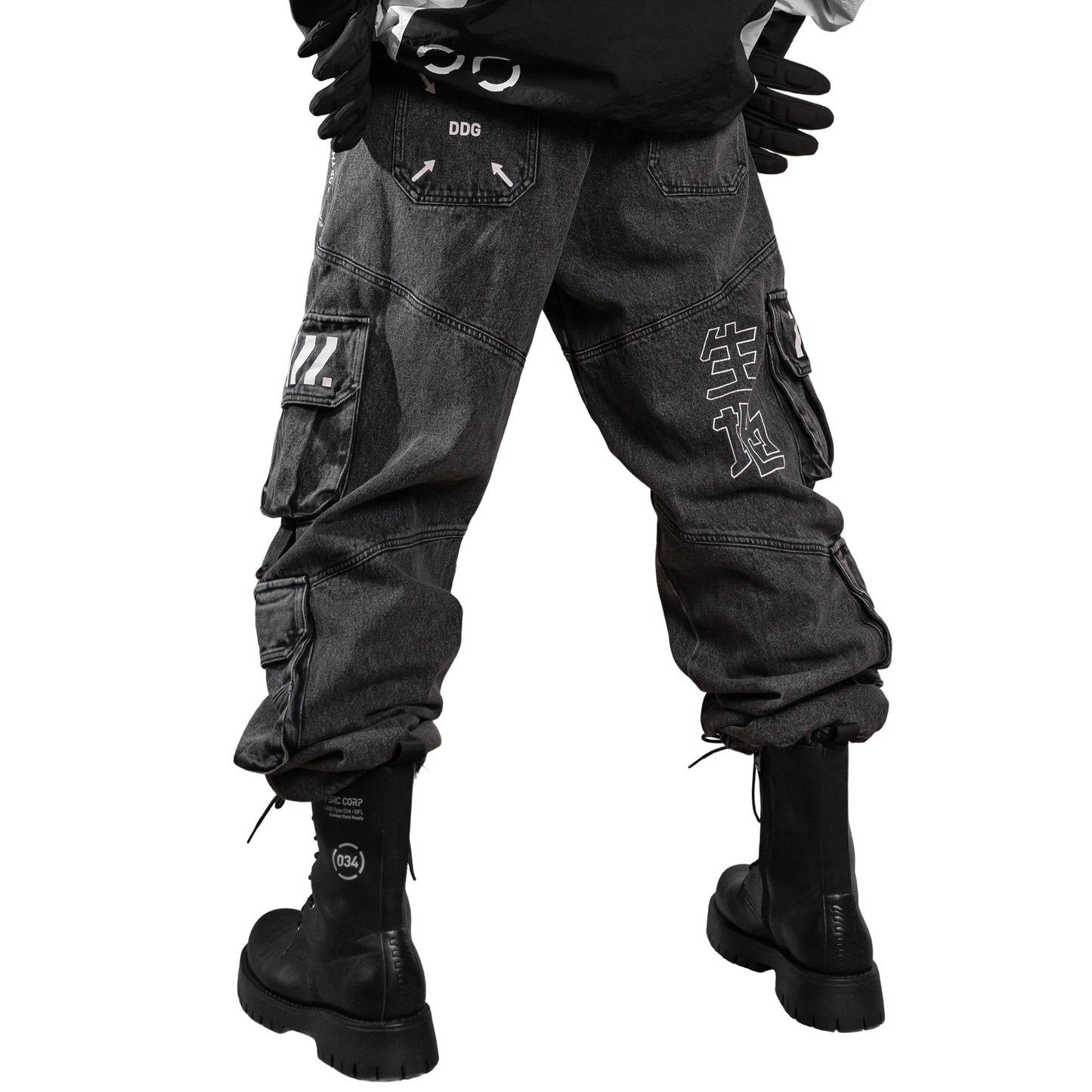 DJ-Type 001A Charcoal Denim Cargo Pants
