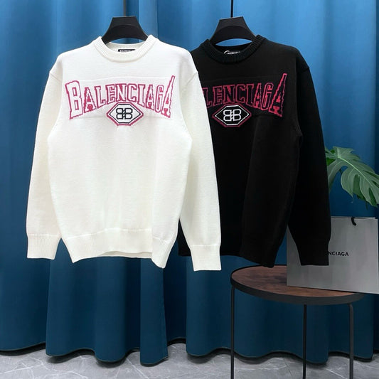 Red Letter Embroidered Sweater