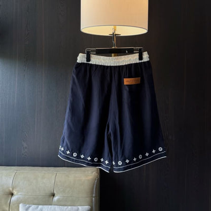 3D Letter Embroidery Black T-Shirt & Shorts Set