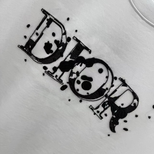 2025 New Hollow Letter Embroidered T-Shirt