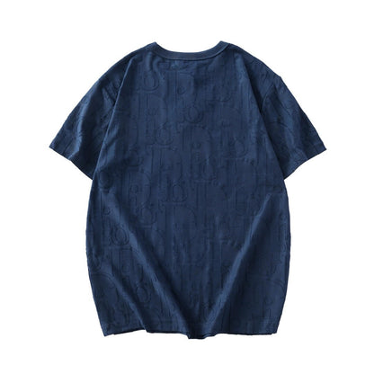 Embossed Jacquard Crew Neck T-Shirt