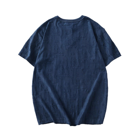 Embossed Jacquard Crew Neck T-Shirt