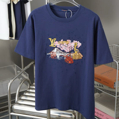 Letter Landscape Embroidery T-Shirt