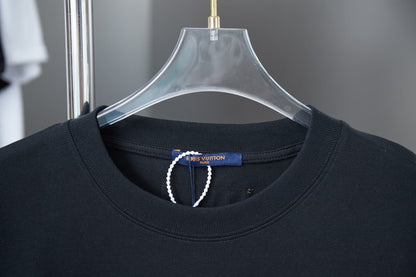 2025 New Denim Patch Rhinestone Letter T-shirt