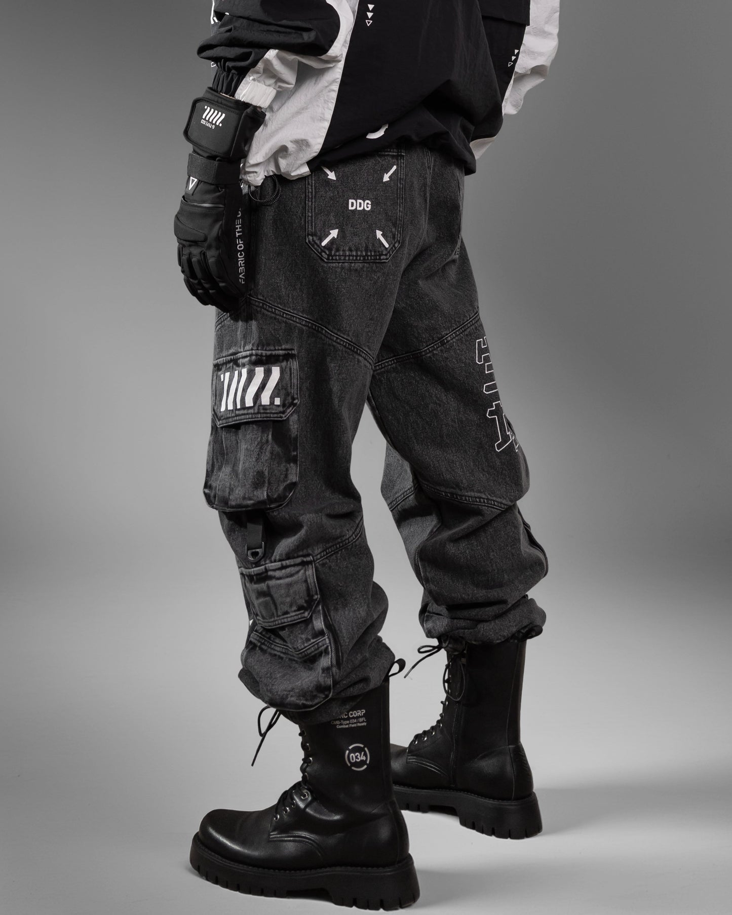DJ-Type 001A Charcoal Denim Cargo Pants