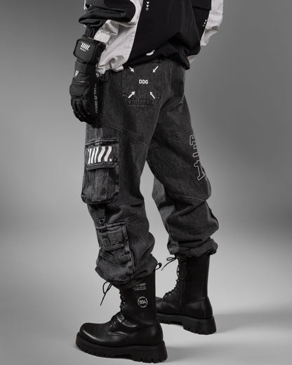 DJ-Type 001A Charcoal Denim Cargo Pants