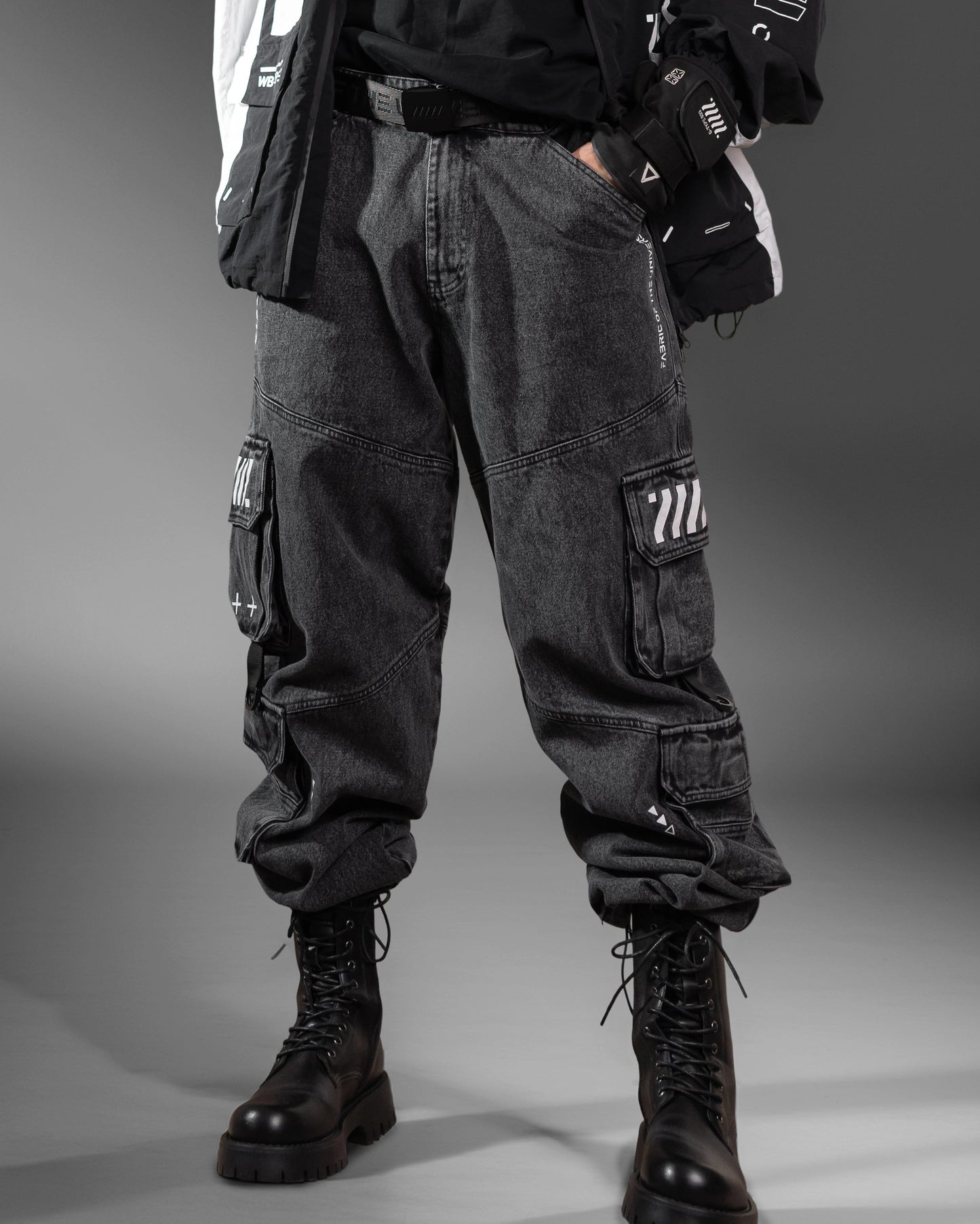 DJ-Type 001A Charcoal Denim Cargo Pants