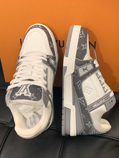 Grey All-Over Print Sneakers