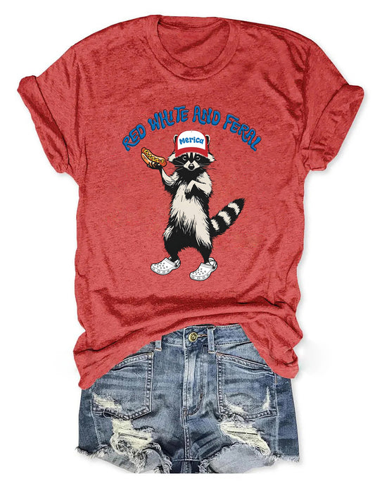 Red White And Feral T-shirt