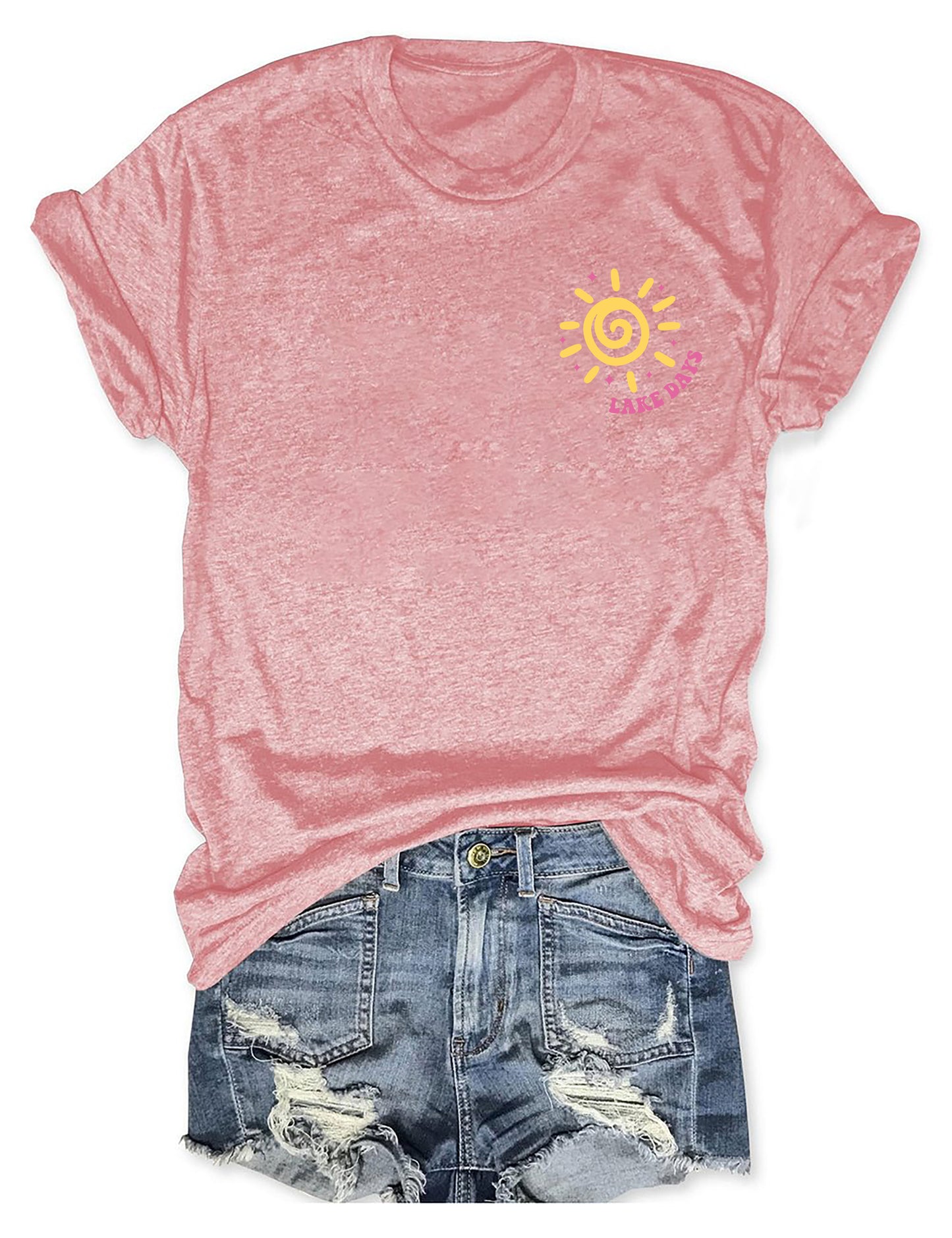 Boat Waves Sun Rays Lake Days T-shirt
