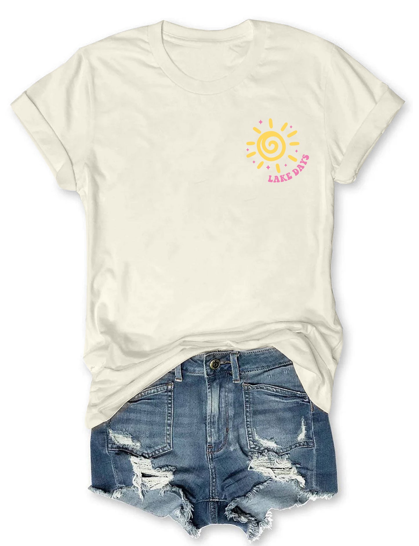 Boat Waves Sun Rays Lake Days T-shirt