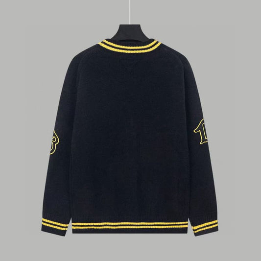 Patchwork Knitted Wool Cardigan Jacket