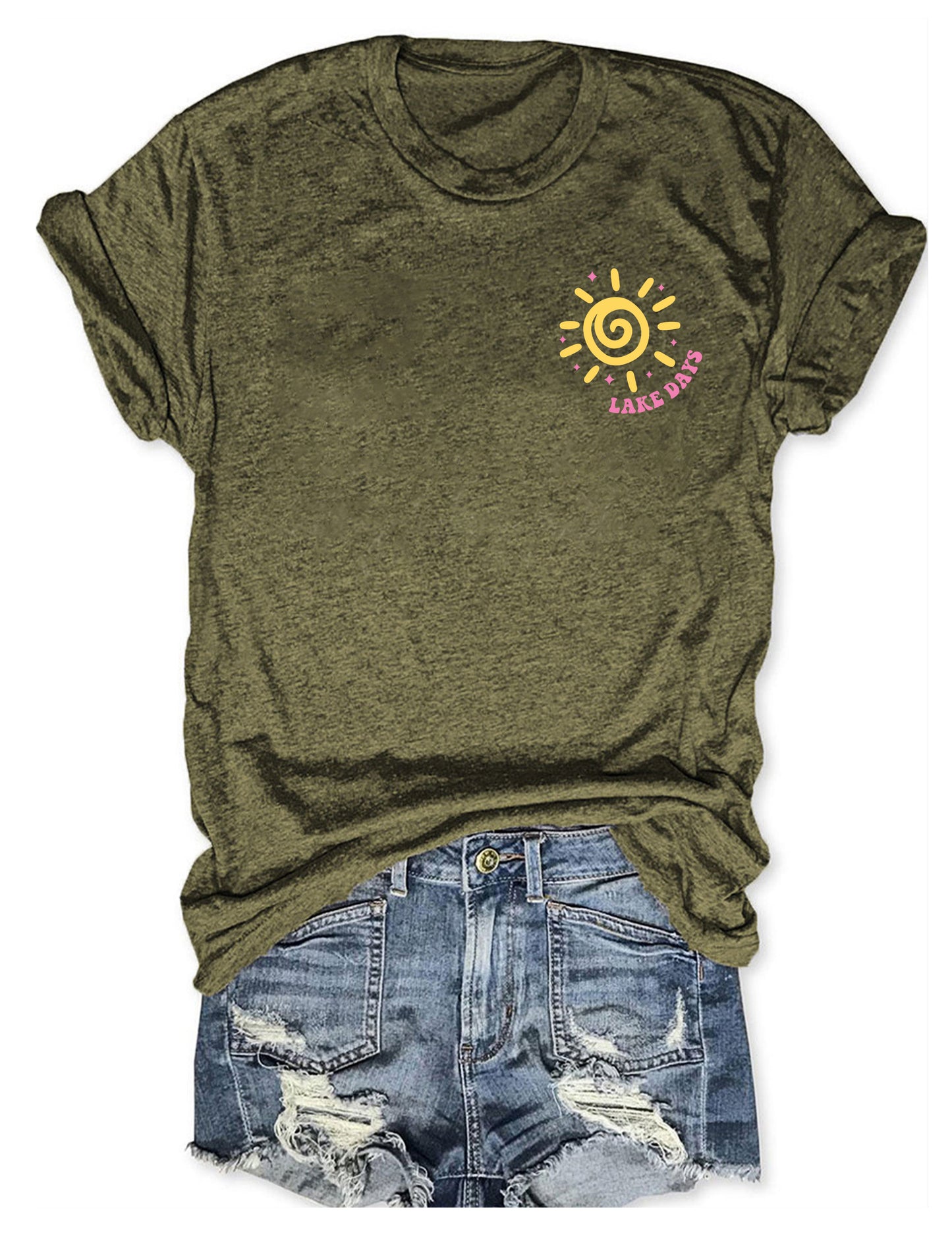 Boat Waves Sun Rays Lake Days T-shirt