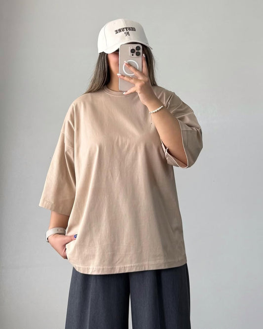 Beige Plain Dropped